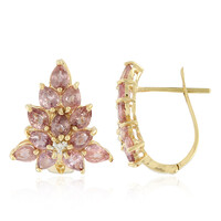 Orecchini in oro con Zaffiro Padparadscha (non riscaldato) (AMAYANI)