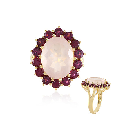 Anello in argento con Quarzo Rosa