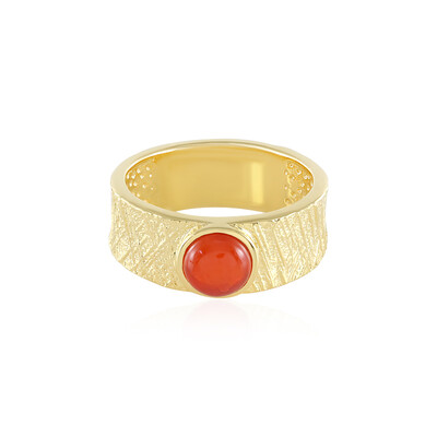 Anello in argento con Opale Rosso dell'Etiopia