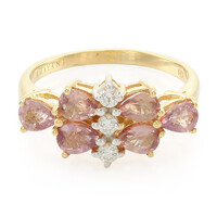 Anello in oro con Zaffiro Padparadscha (non riscaldato) (AMAYANI)