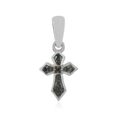 Ciondolo in argento con Diamante Blu I2