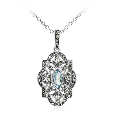 Collana in argento con Topazio Blu Cielo