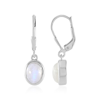 Orecchini in argento con Pietra di Luna Arcobaleno (MONOSONO COLLECTION)