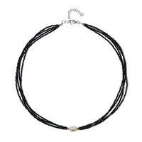 Collana in argento con Perla d'Acqua Dolce Bianca