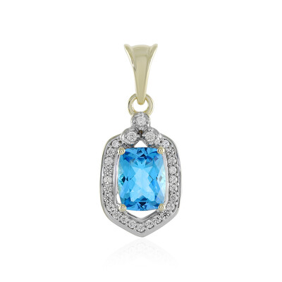 Ciondolo in oro con Topazio Blu Svizzero (Adela Gold)