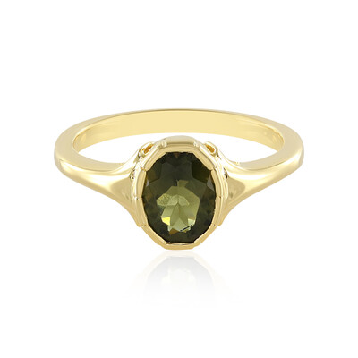 Anello in argento con Moldavite