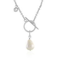 Collana in argento con Perla d'Acqua Dolce Bianca