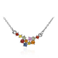 Collana in argento con Zaffiro Fancy