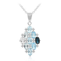 Collana in argento con Topazio Blu Londra