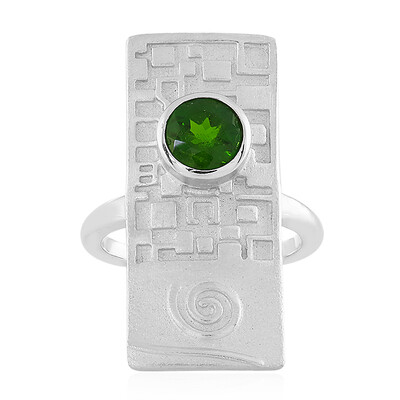 Anello in argento con Diopside Russo (MONOSONO COLLECTION)
