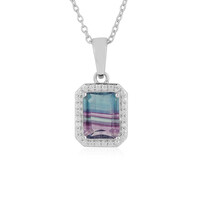 Collana in argento con Fluorite Bicolore
