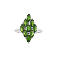 Anello in argento con Diopside Russo