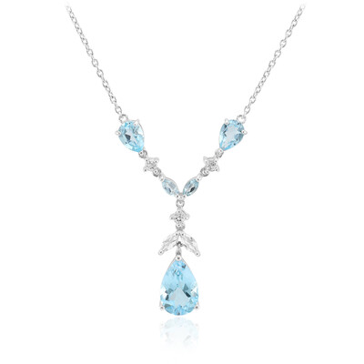 Collana in argento con Topazio Blu Cielo