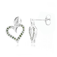 Orecchini placcati in platino con Diamante Fancy