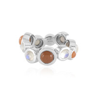 Anello in argento con Pietra di Luna Cioccolato (KM by Juwelo)