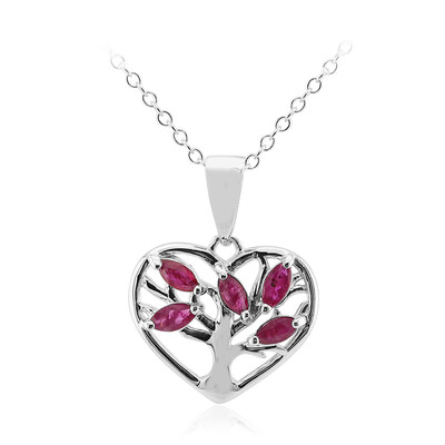 Collana in argento con Rubino della Birmania