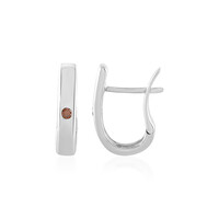 Orecchini in argento con Diamante Rosso I2