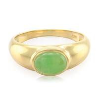 Anello placcato in oro con Crisoprasio Imperiale