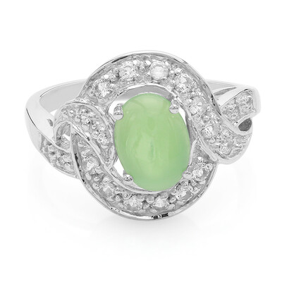 Anello in argento con Crisoprasio Imperiale