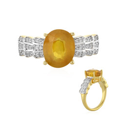 Anello in argento con Zaffiro Giallo del Madagascar