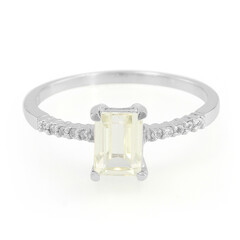 Anello placcato in platino con Kunzite Canarino