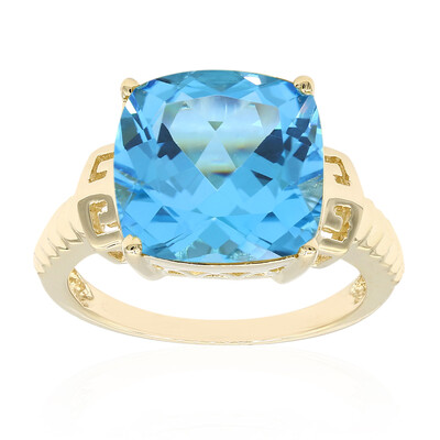 Anello in oro con Topazio Blu Svizzero
