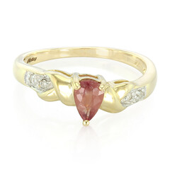 Anello in oro con Zaffiro Padparadscha (non riscaldato)