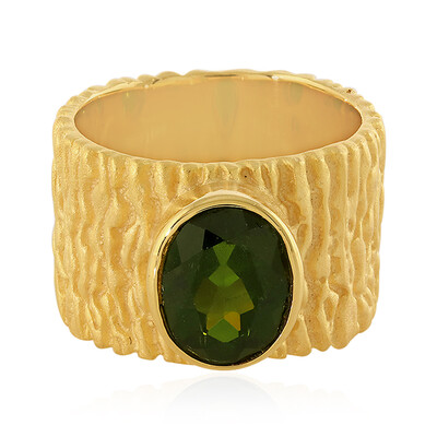 Anello in argento con Diopside Russo