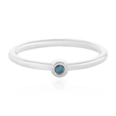 Anello in argento con Diamante Blu