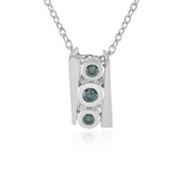 Collana in argento con Diamante Blu I2