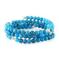 Bracciale in acciaio con Apatite Blu Neon (Riya)