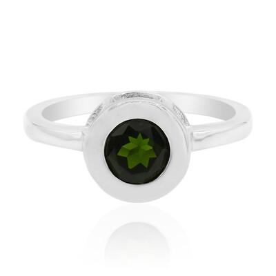 Anello in argento con Diopside Russo