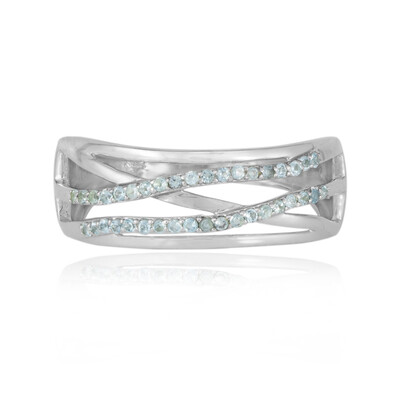 Anello in argento con Topazio Blu Svizzero