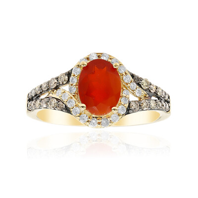 Anello in oro con Opale di Fuoco Messicano (CIRARI)