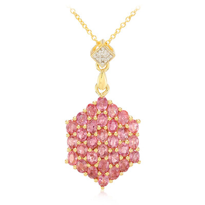 Collana in oro con Zaffiro Padparadscha (non riscaldato) (AMAYANI)