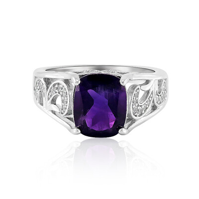 Anello in argento con Ametista Zambiana
