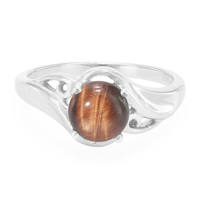 Anello in argento con Occhio di Tigre Rosso