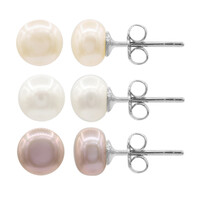 Orecchini in argento con Perla di Acqua Dolce (TPC)