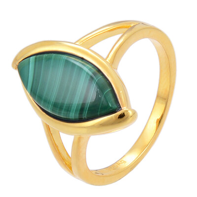 Anello in argento con Malachite
