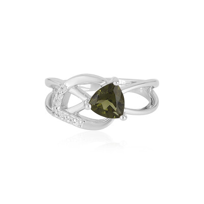 Anello in argento con Moldavite