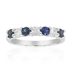 Anello in oro con Zaffiro Ceylon Blu