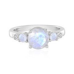 Anello in argento con Pietra di Luna Arcobaleno