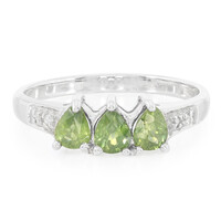 Anello in argento con Zaffiro Verde AAA