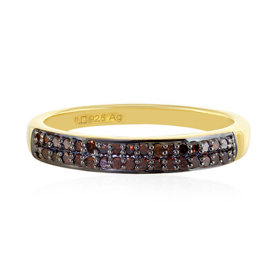 Anello in argento con Diamante Rosso I4