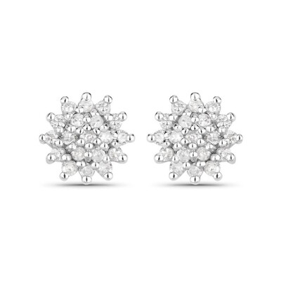 Orecchini in argento con Diamante I3 (J)