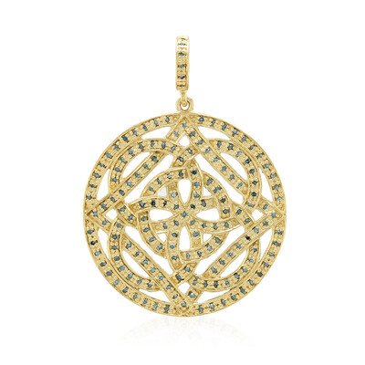 Ciondolo placcato in oro con Diamante Fancy