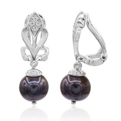 Orecchini con chiusura a clip in argento con Perla di Acqua Dolce (TPC)