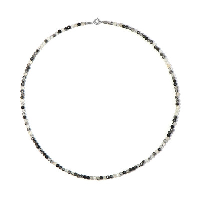 Collana in argento con Quarzo Rutilato Nero