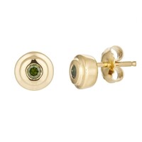 Orecchini in argento con Diamante Verde I2