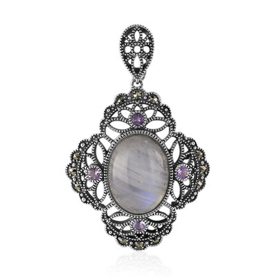 Ciondolo in argento con Pietra di Luna Arcobaleno (Annette classic)